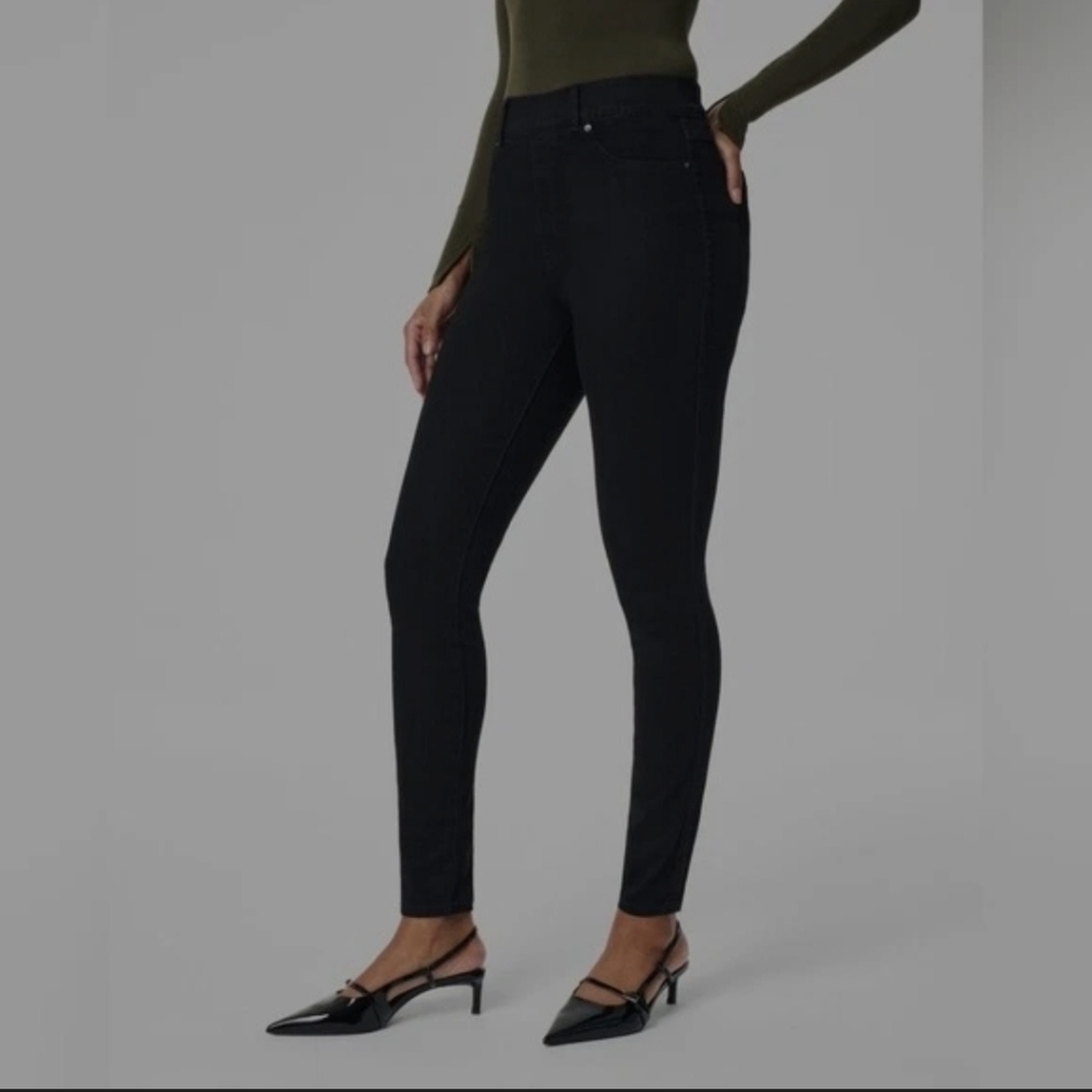 Spanx Black Jegging Skinny Jeans Faux Front Pockets Sz.2X